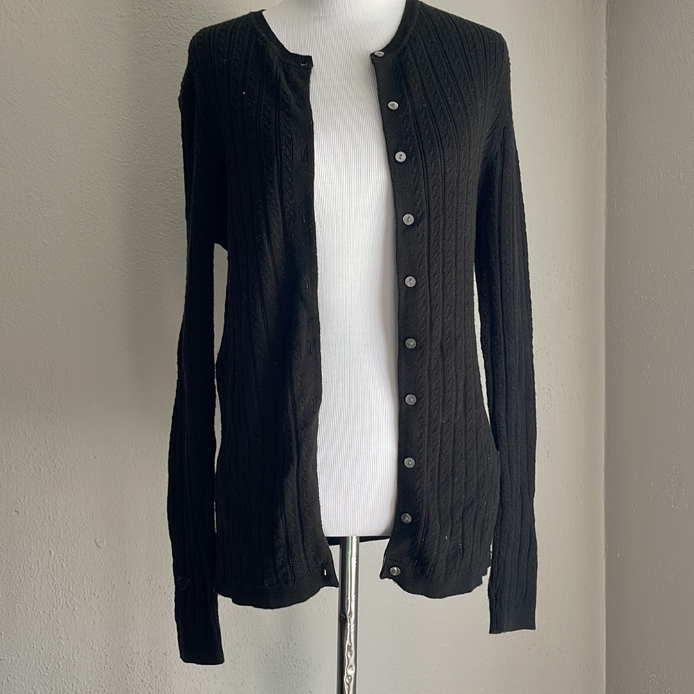 FoxCroft Lightweight Button Down Knit Sweater